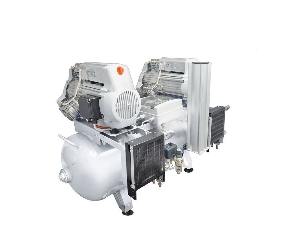 MGF 100/50 TANDEM PRIME M - безмасляный компрессор с мембранным осушителем, 100 л, 450 л/мин